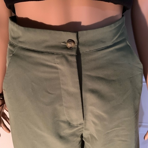 High rise wide leg Army Green Women’s Pants Small - Picture 4 of 9
